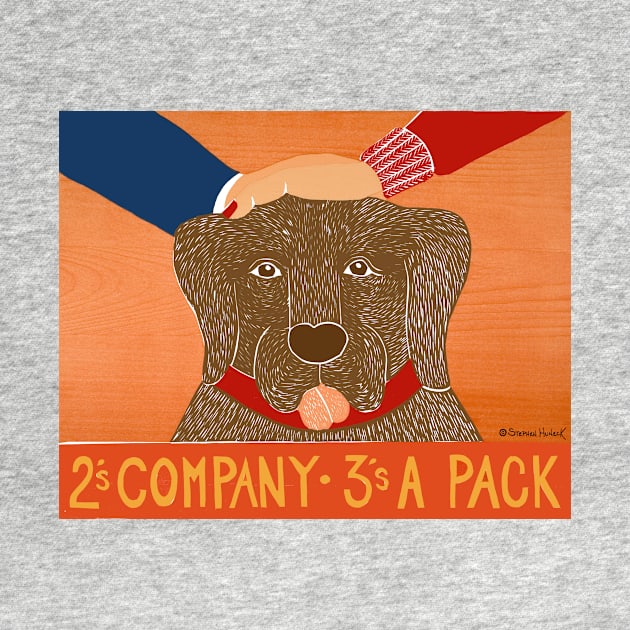 Two's Company, Three's a Pack - Stephen Huneck Funny Dog by DogMountain